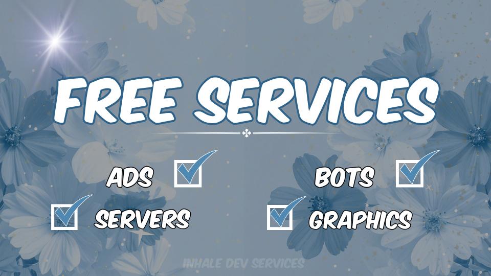 Discovery splash banner for 𩵠INHALE DEV SERVICES Discord server