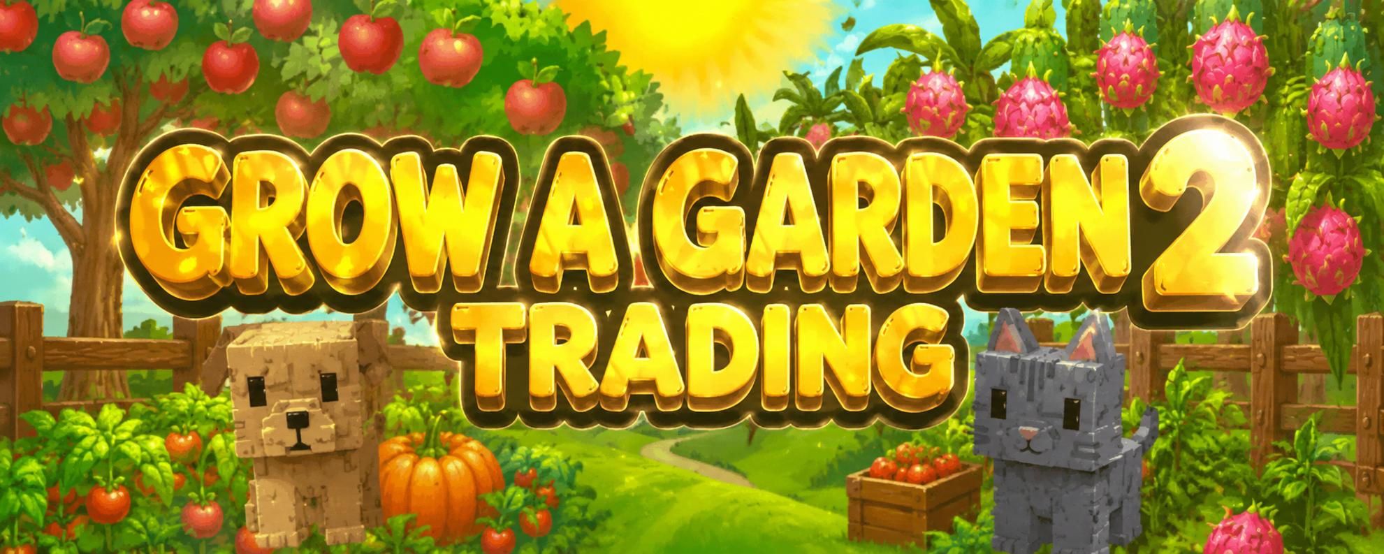 Discovery splash banner for Grow a Garden 2 Trading Discord server
