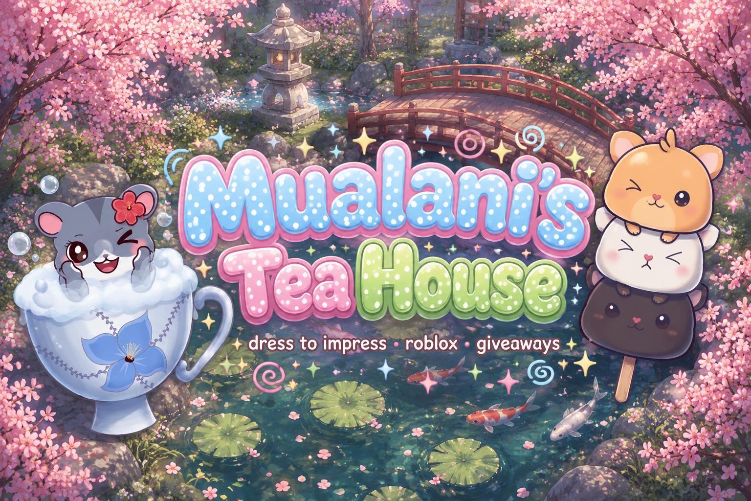 Discovery splash banner for Mualanis Tea House 🫖🫧 (˶ᵔ ᵕ ᵔ˶) Discord server