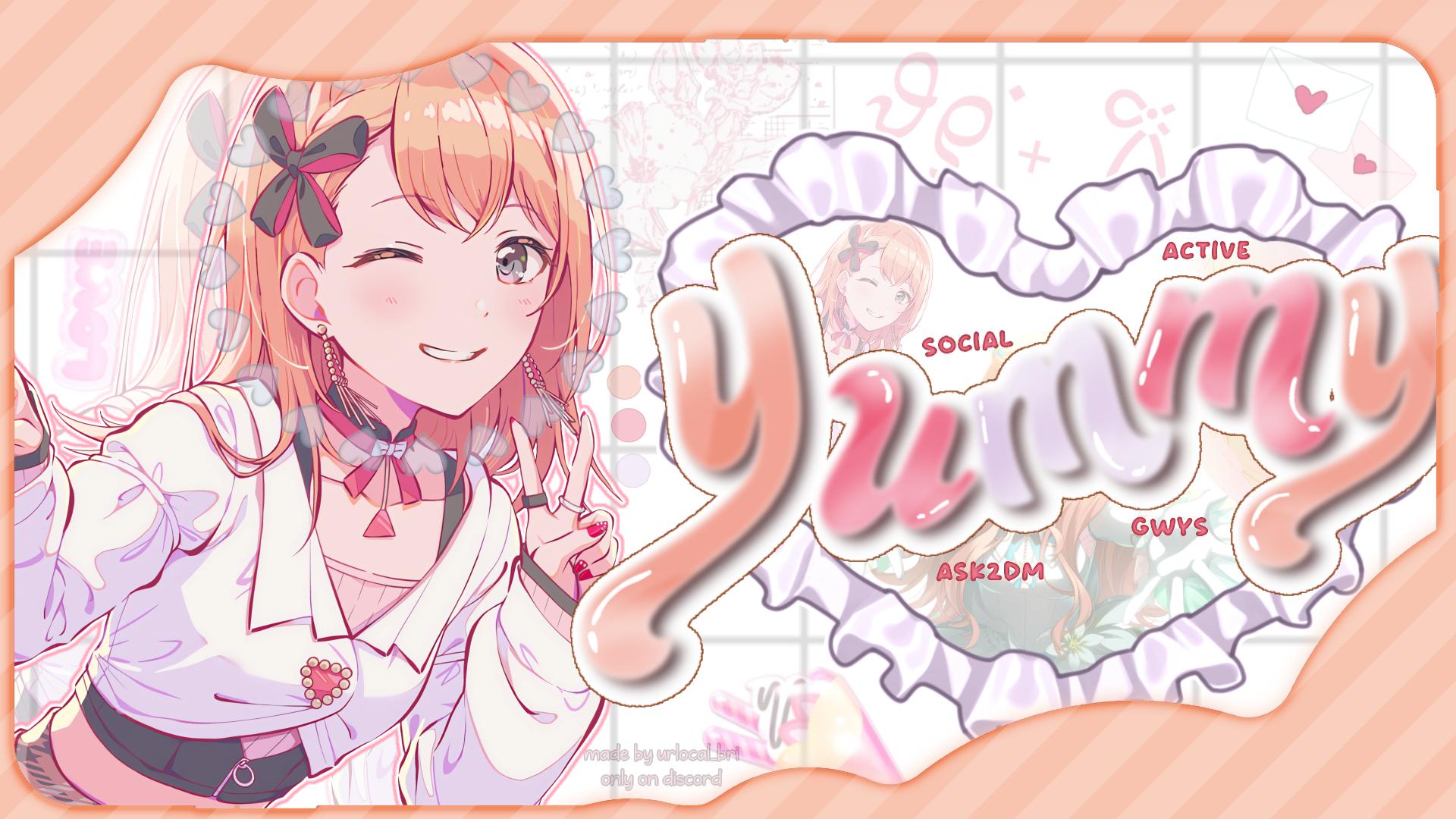 Discovery splash banner for ୨୧ 𓂃 yumm ૮ . . ྀིა ask to dm .cuties .cute .hangout .friends .chat .dm .nitros . ۫ ꣑ৎ . Discord server
