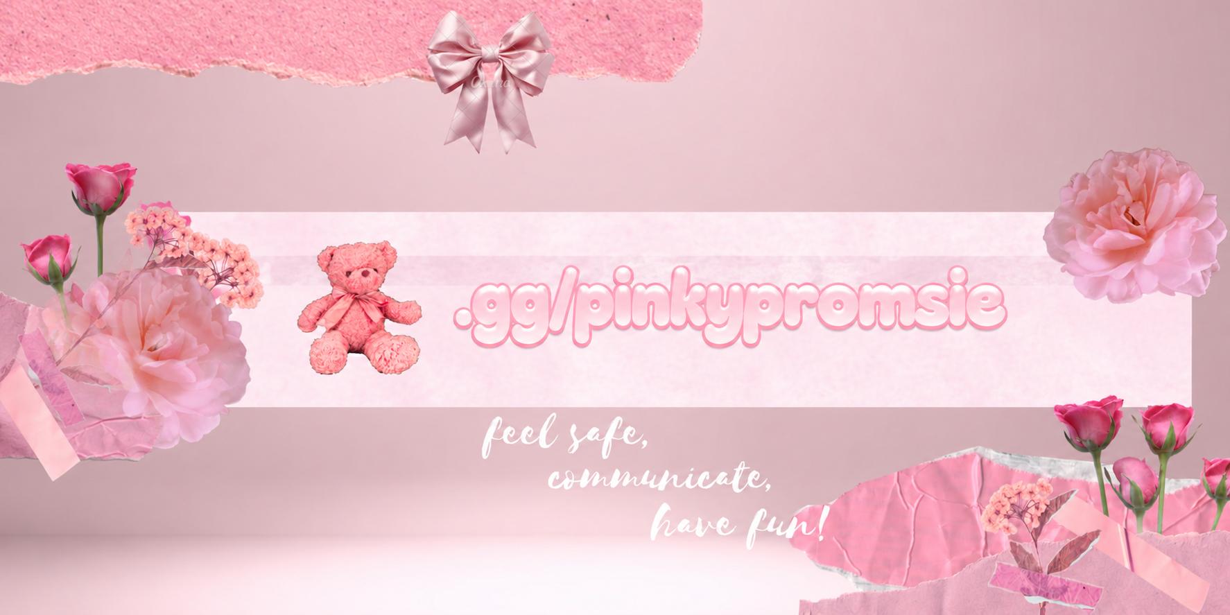Discovery splash banner for ꒰ྀི১ ໒꒱ི ˚˖𓍢ִ໋❀ / pinkypromise ﹒ make friends . active chats Discord server