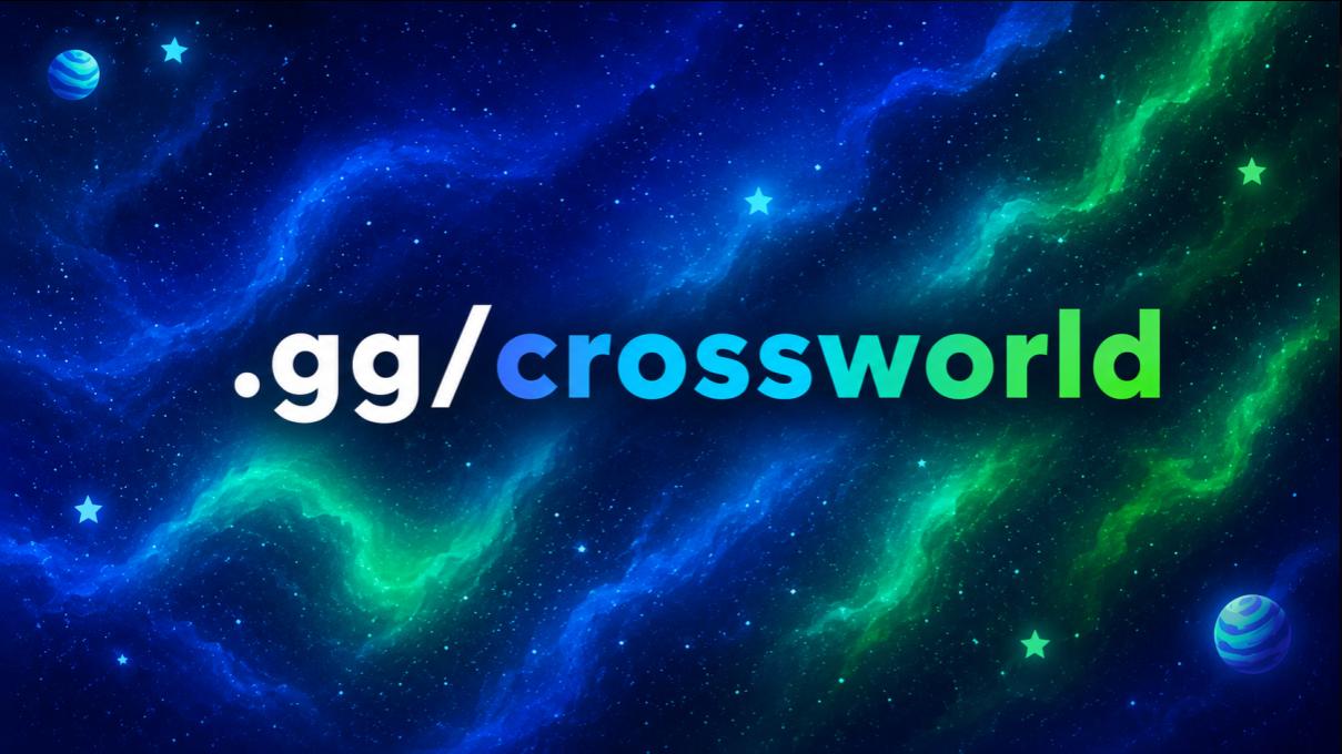 Discovery splash banner for Cross World Discord server
