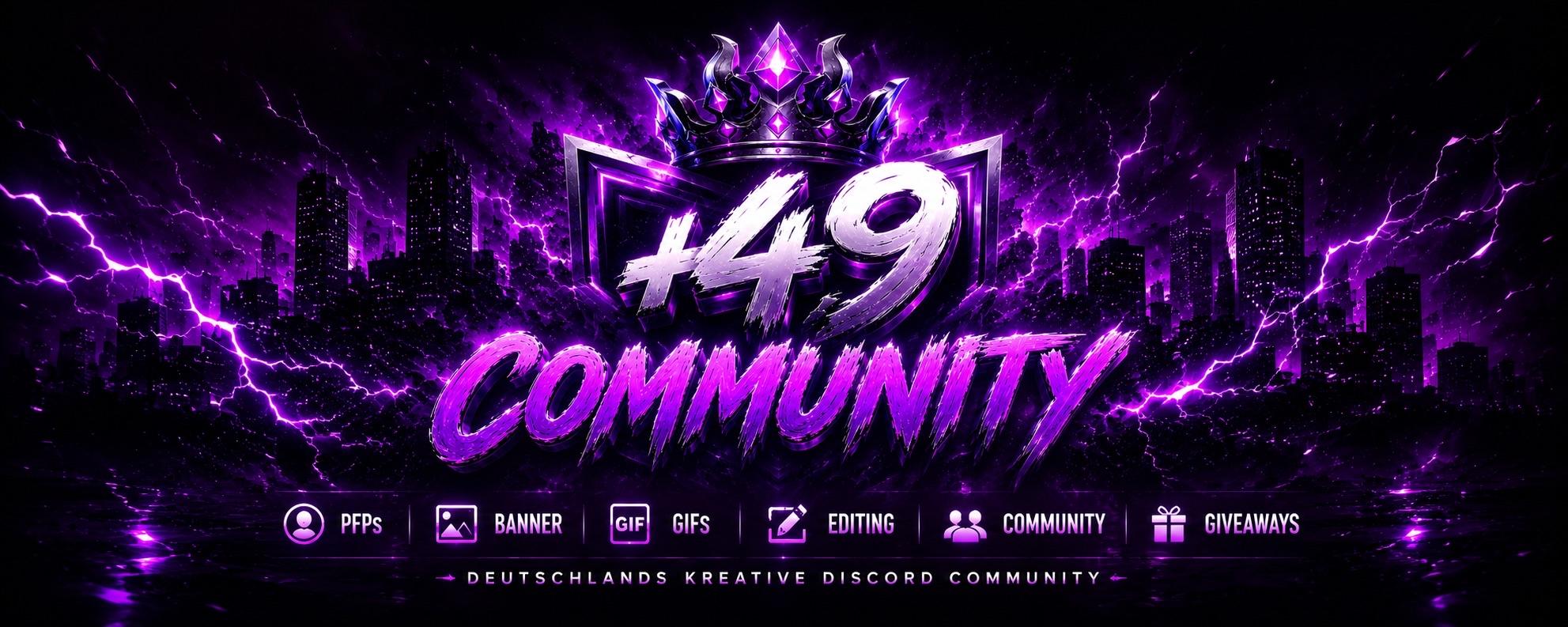 Discovery splash banner for +49 Community Discord server