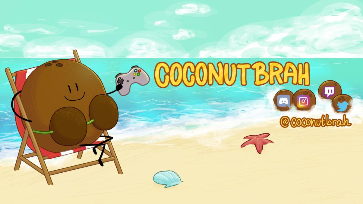 Discovery splash banner for Coconut Brah Discord server