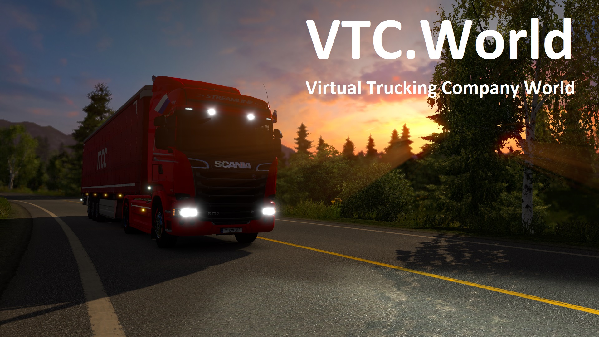 Discovery splash banner for VTC.World Discord server