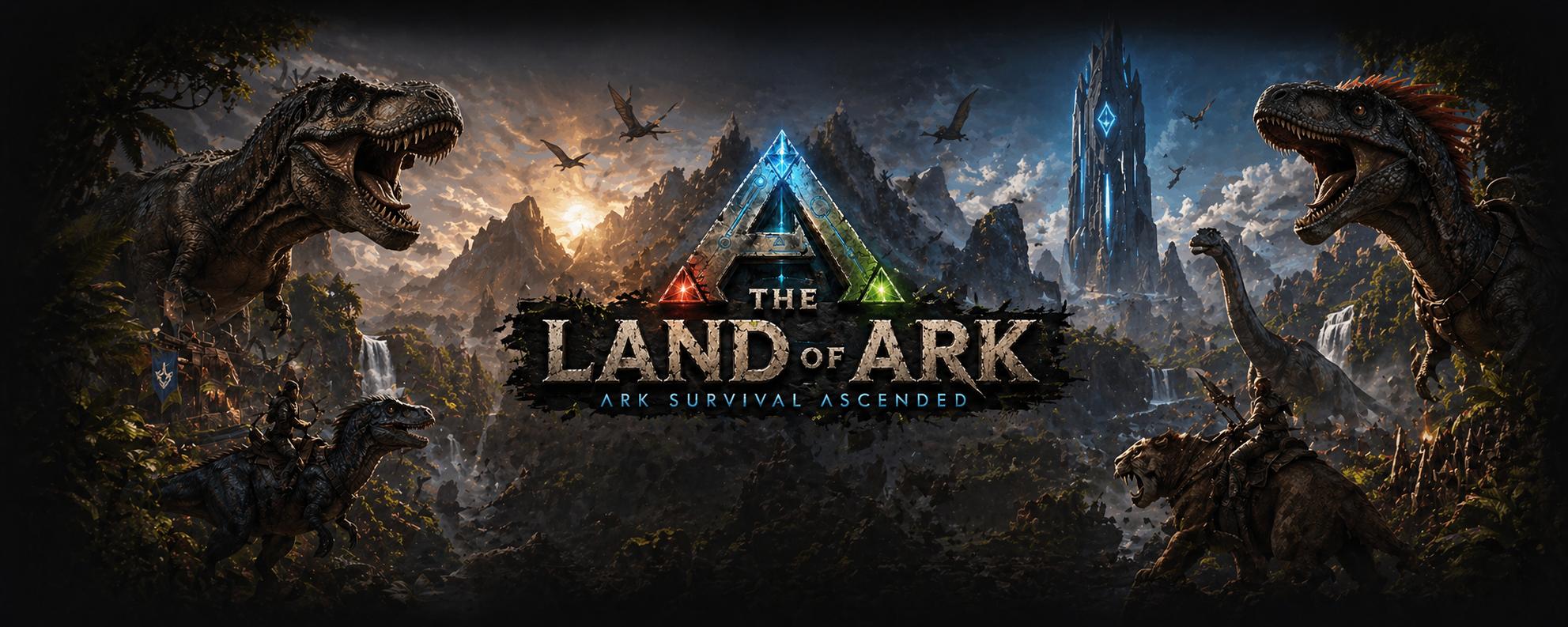 Discovery splash banner for The Land Of Ark Discord server
