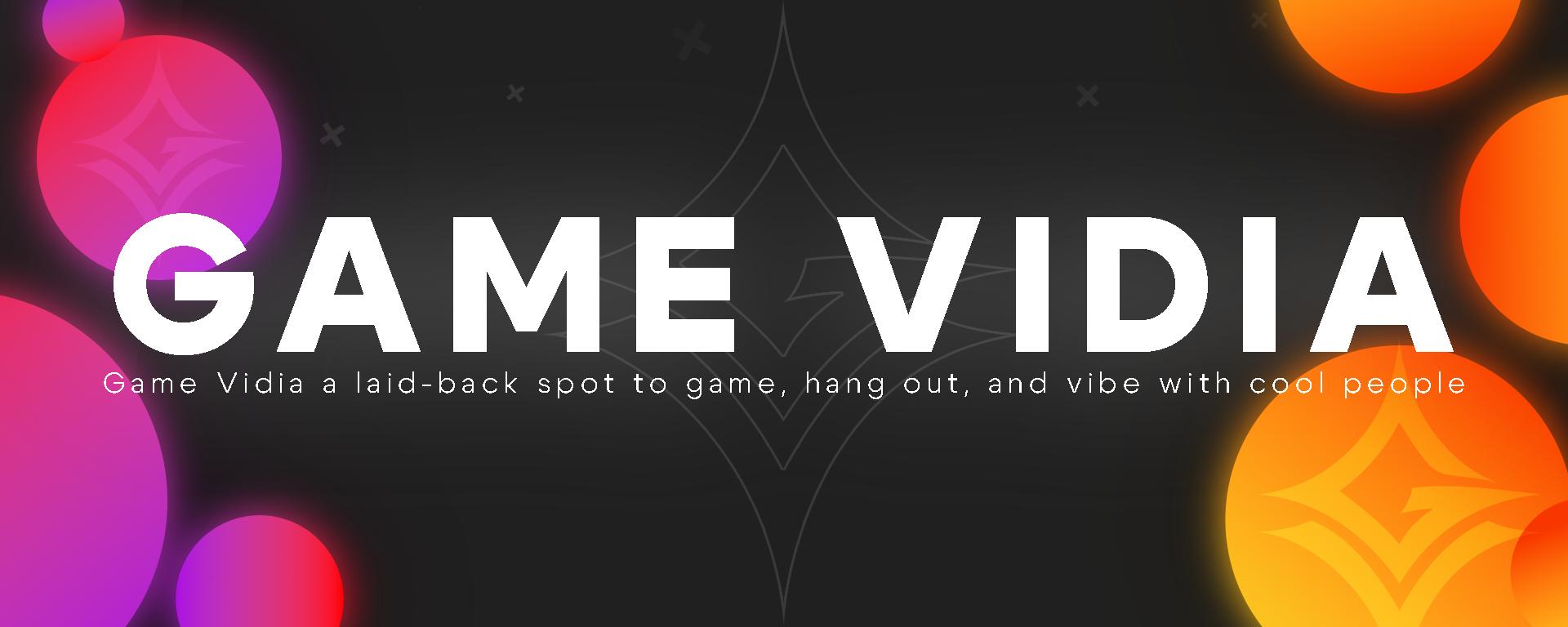 Discovery splash banner for Game Vidia Discord server