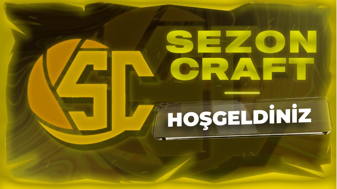 Discovery splash banner for SezonCraft | play.sezoncraft.com | Survival | SkyBlock Discord server