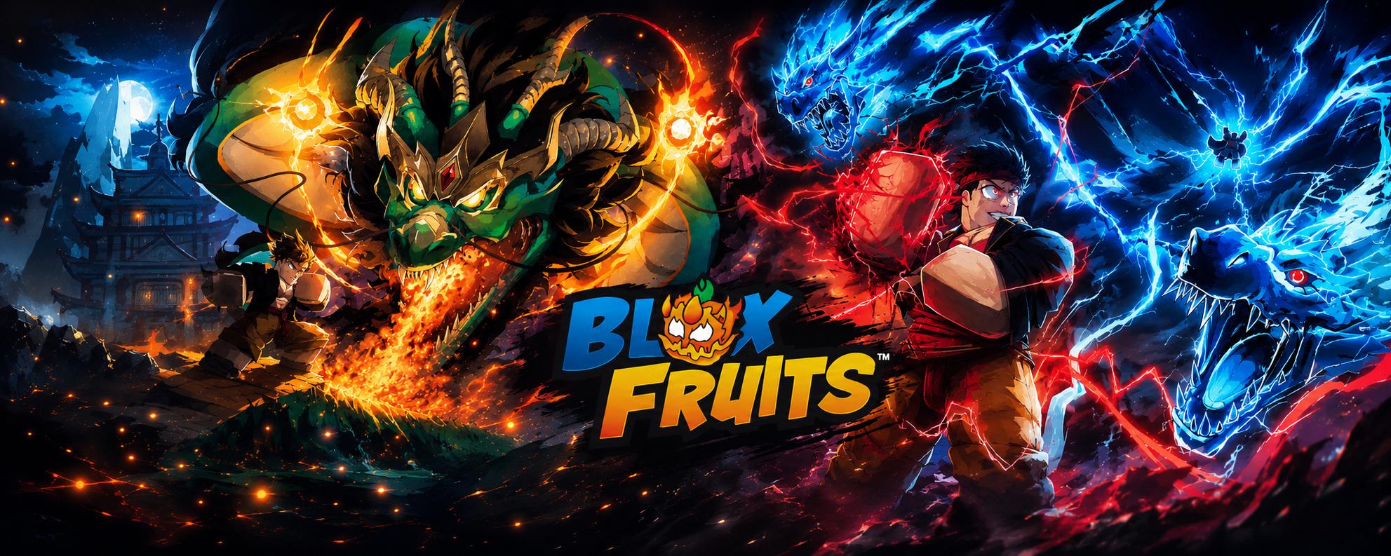 Discovery splash banner for Blox Fruits Trading Realm | 24/7 Stock Discord server