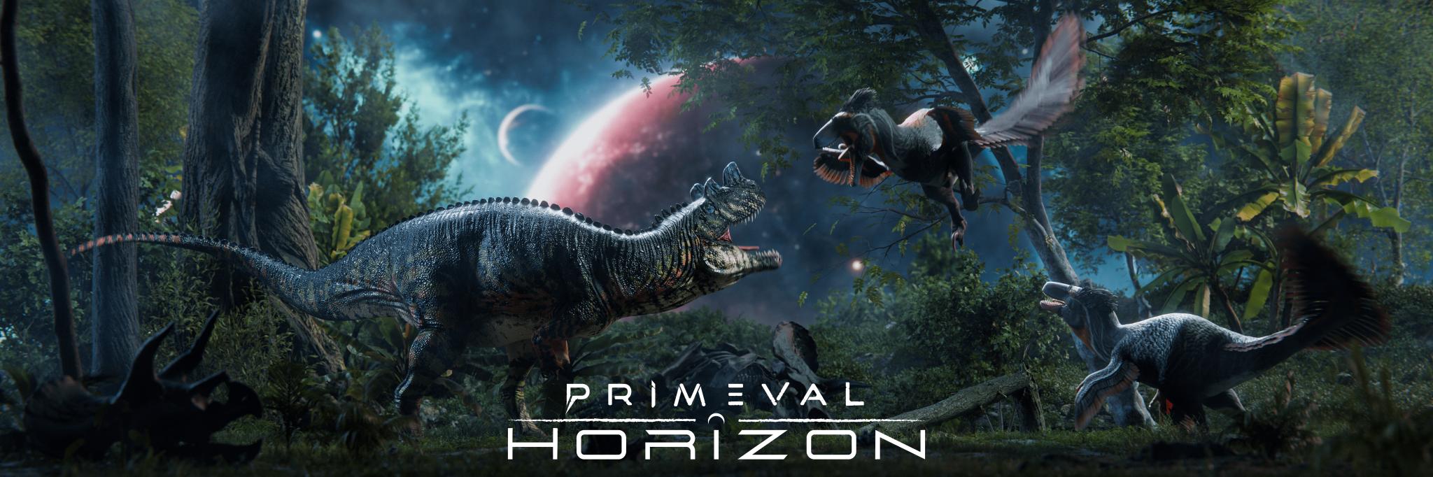 Discovery splash banner for Primeval Horizon | Official Discord server