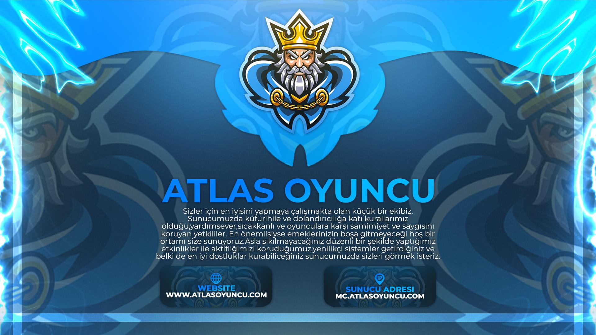 Discovery splash banner for AtlasOyuncu - Türkiye'nin Java Bedrock Sunucusu Discord server